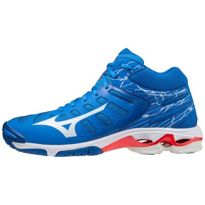 Zapatillas Para Voleibol Mizuno WAVE Voltage Mid Mujer Azules / Blancos / Rojos - Chile M893BMSVZP